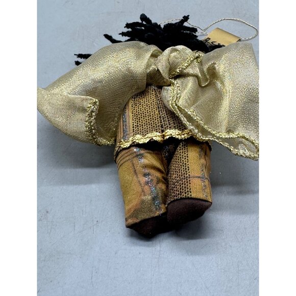 Handcrafted Ethnic Collection Doll With Gold & Brown Outfit Christmas ornament - Picture 5 of 8